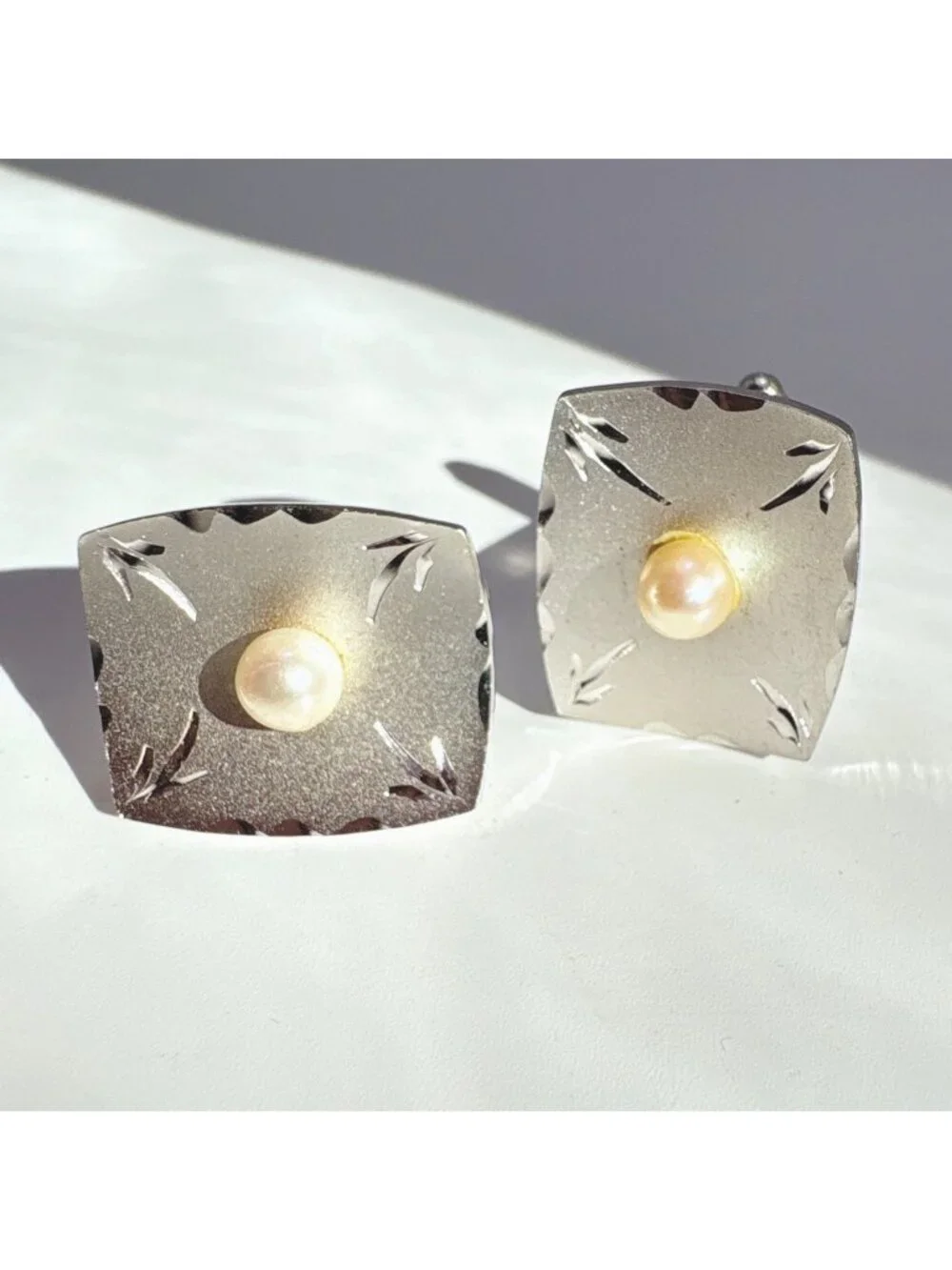 Akoya Pearl Sterling Silver 925 Cufflinks Size 1